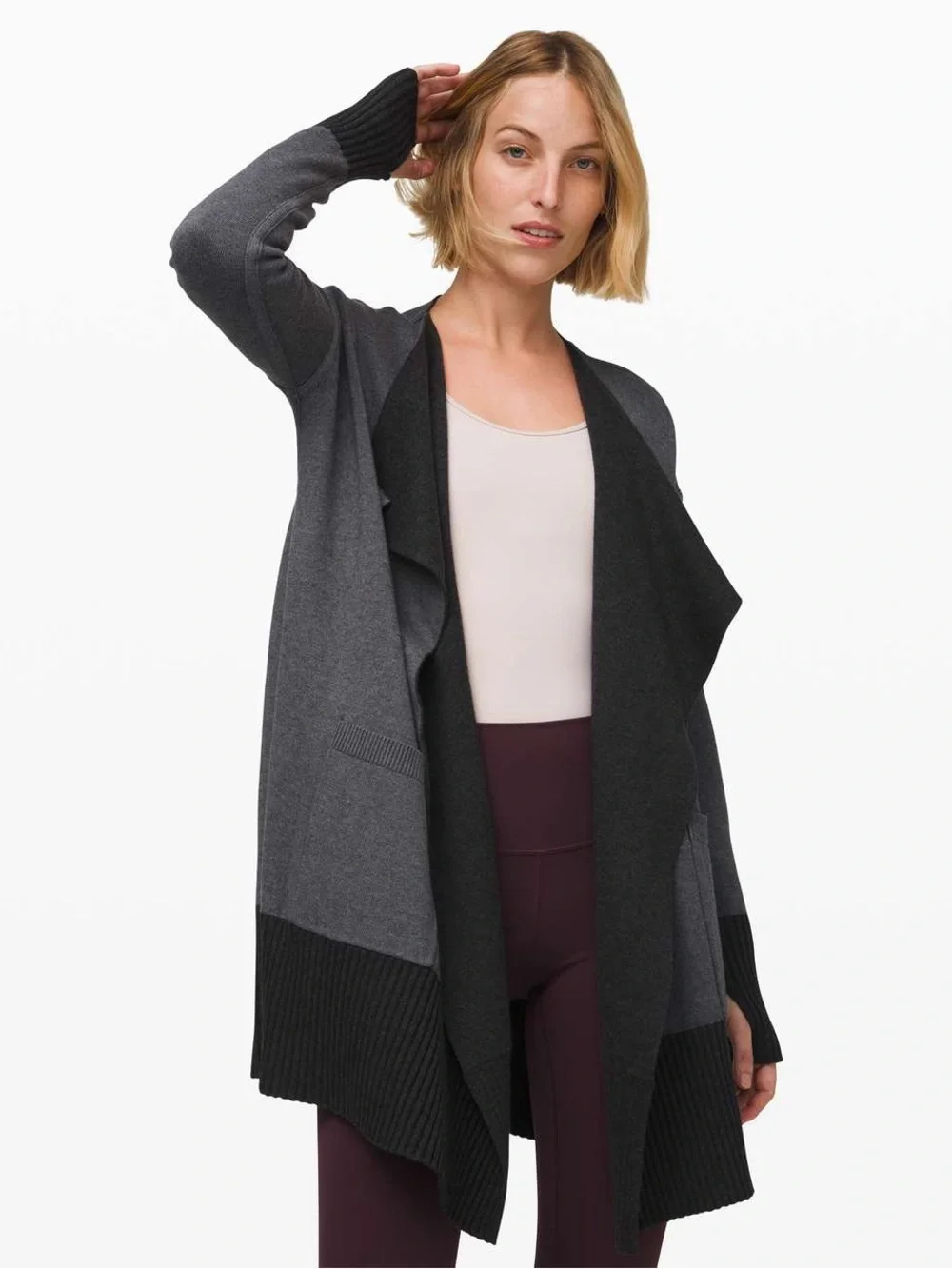 Lululemon Still Lotus Wrap *Reversible Heathered Black / Heathered Titanium
